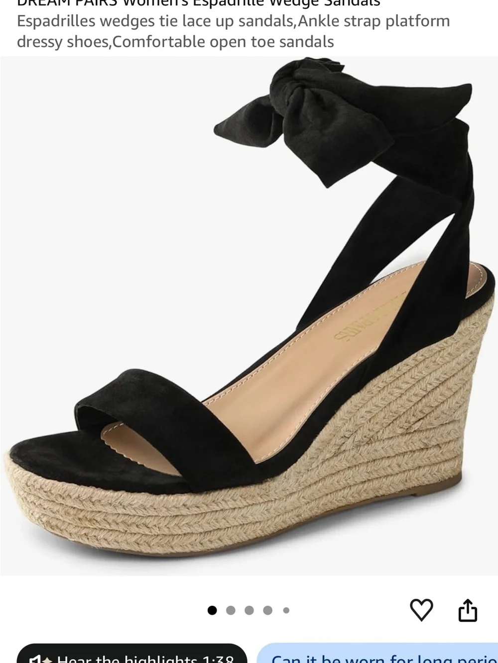 Dream Pairs tie espadrille